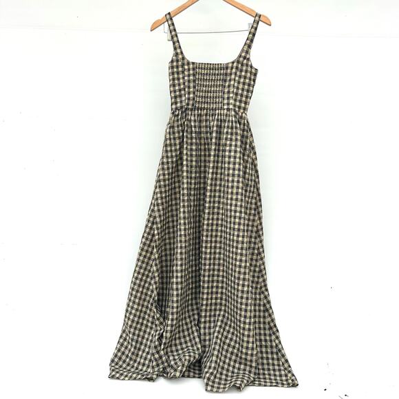 Princess Polly Cartmel Brown Black Check Gingham Maxi Dress 2 Romantic Prairie - Picture 6 of 10